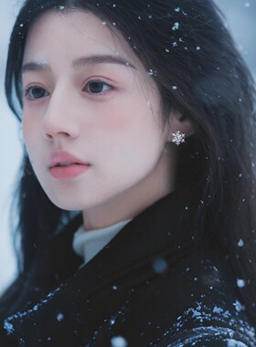 法国gentle motto精工s999银雪花耳钉女轻奢养耳洞耳环2026秋冬