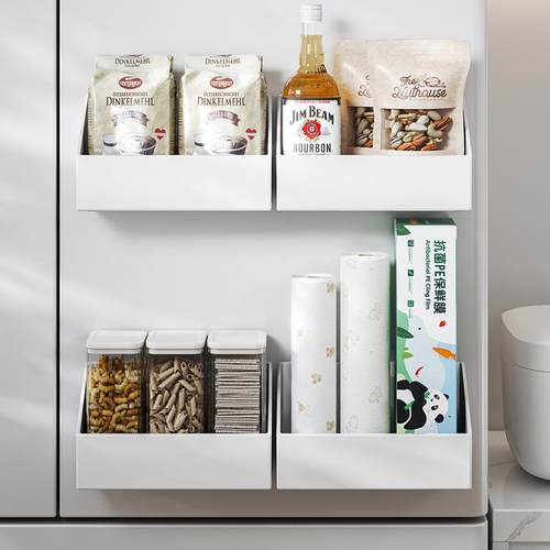 冰箱置物架侧收纳厨房壁挂免打孔磁吸收纳盒磁铁储物篮葱蒜姜挂篮