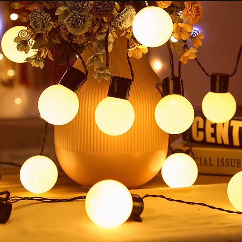 户外露营5CM大圆球灯串LED彩灯防水庭院房间卧室节日聚会装饰灯串