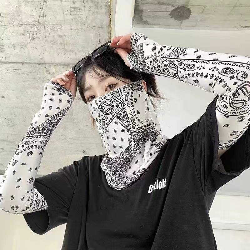 防晒袖套女冰丝凉感手套夏季开车防紫外线手袖护臂防晒手臂套百搭