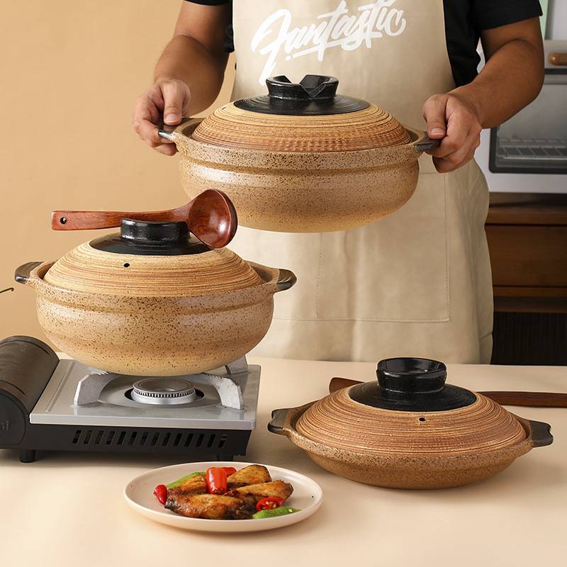 日式土砂锅炖锅家用燃气灶专用耐高温可干烧商用煲仔饭煲汤小沙锅