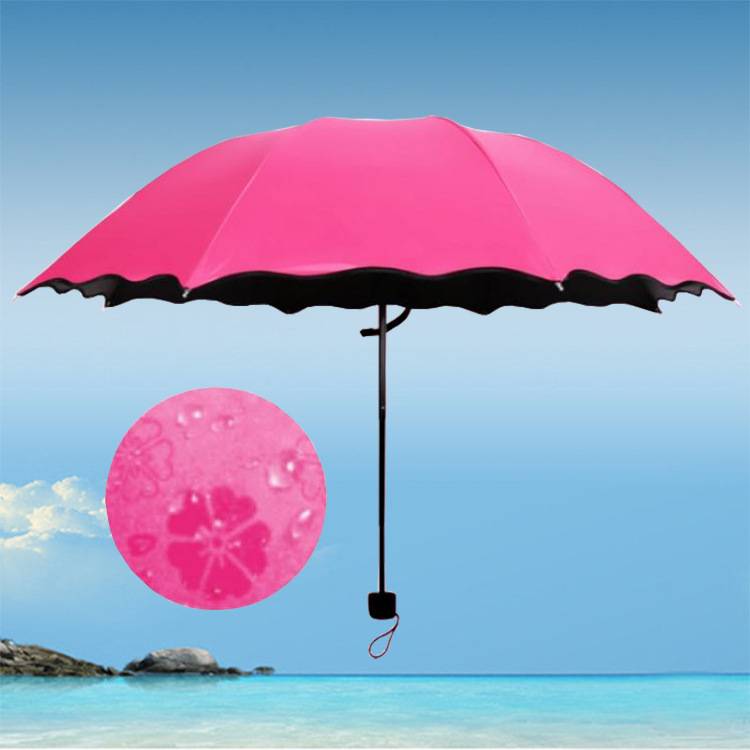 厂家 创意三折叠黑胶遇水开花伞礼品广告伞晴雨伞可做LOGO