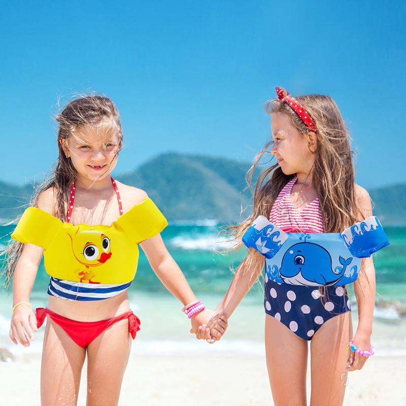 厂家直销儿童戏水泳具卡通浮力背心水袖浮力衣手臂圈游泳装备