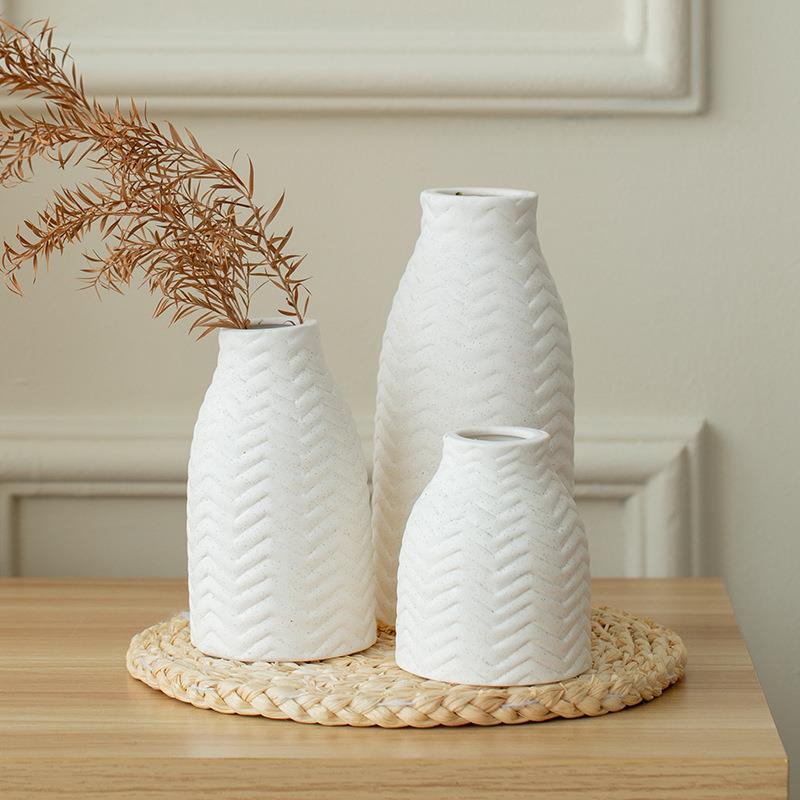 创意客厅桌面装饰摆件花插民宿家具书房办公简约高级斑点陶瓷花瓶