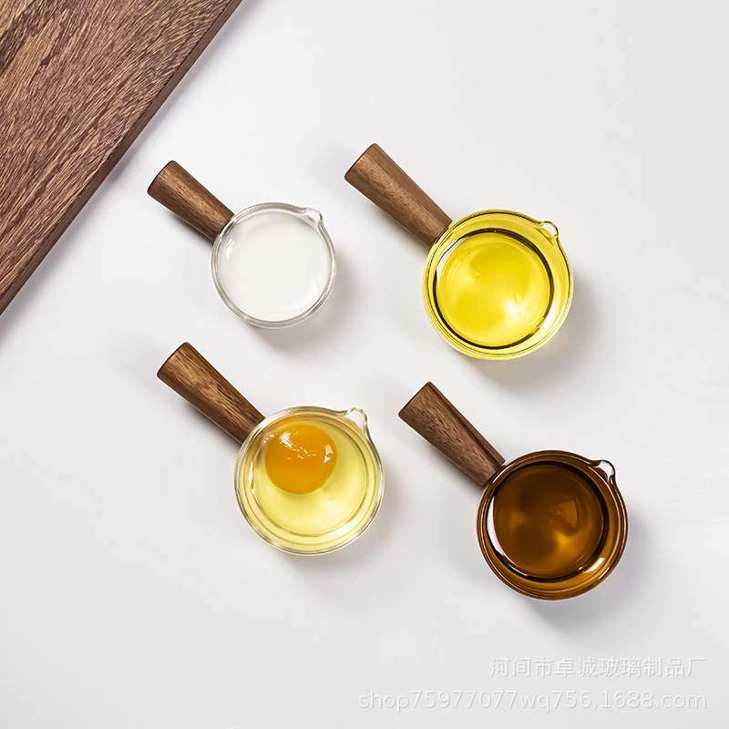 玻璃木柄小奶盅咖啡迷你奶杯蜂蜜汁斗餐具小韩式小容量,餐饮具,咖啡杯,淘宝优惠券,粉丝福利购,淘宝优惠卷