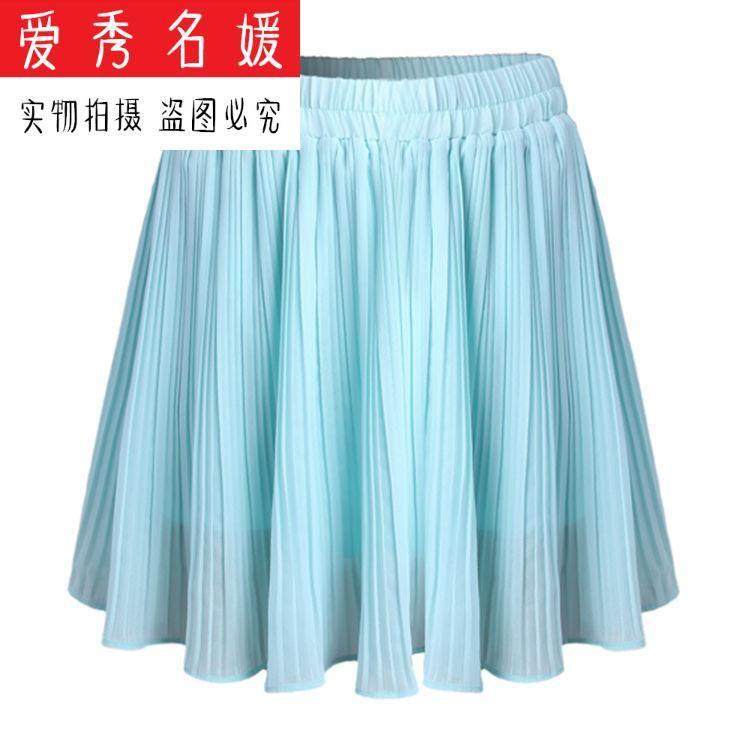 雪纺百褶短裙女夏季黑白粉色小百叶裙学院风半身短款红色a字裙裤|ruв категории Женская одежда, юбка - от Buy2taobao.com для оказания профессиональной услуги покупки агента Taobao