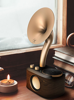 新年山进肖邦复古无线蓝牙小音箱老式怀旧欧式古典木质仿古高保