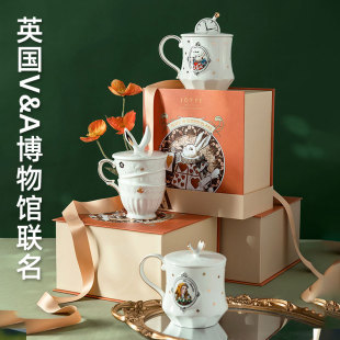 兔子水杯礼盒瓷 joyye杯子英国V&A博物馆马克杯爱丽丝梦游仙境欧式