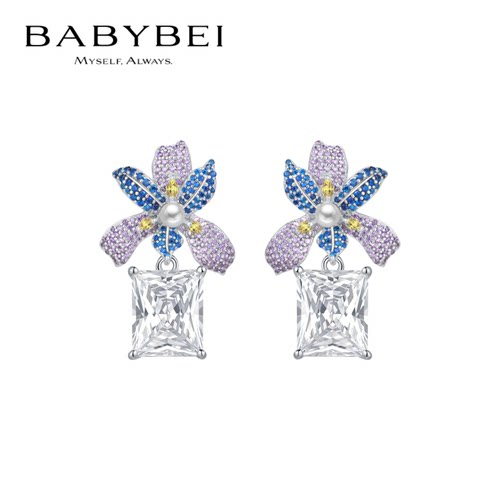 BABYBEI初贝鸢尾花耳坠耳夹