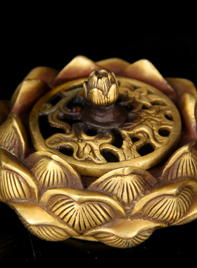 卓好黑色莲花摆件