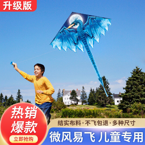 恐龙风筝儿童微风易飞卡通三角型