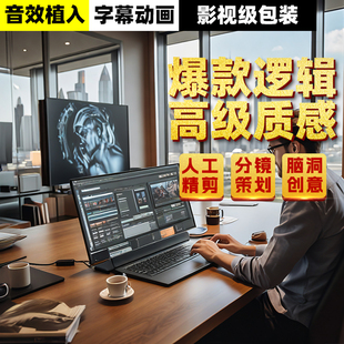 抖音短视频剪辑制作素材混剪vlog口播直播切片配音乐调色字幕音效