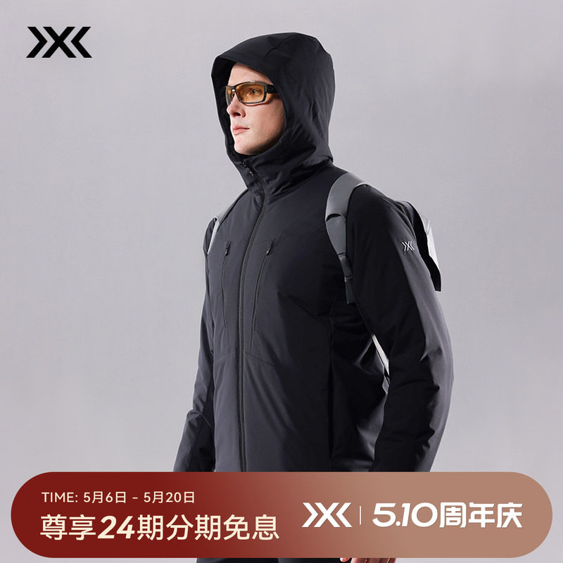 X-BIONIC 城市商务连帽120g棉服男 秋冬防风拒水轻量保暖商务通勤