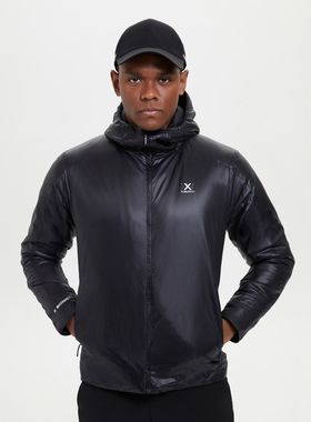 X-BIONIC 男款海狸 轻量运动保暖棉服外套 连帽反光线设计XBIONIC