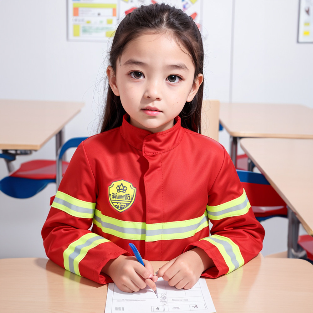 圣诞儿童消防职业幼儿园演出装备消防帽头盔马甲背心灭火器不喷水