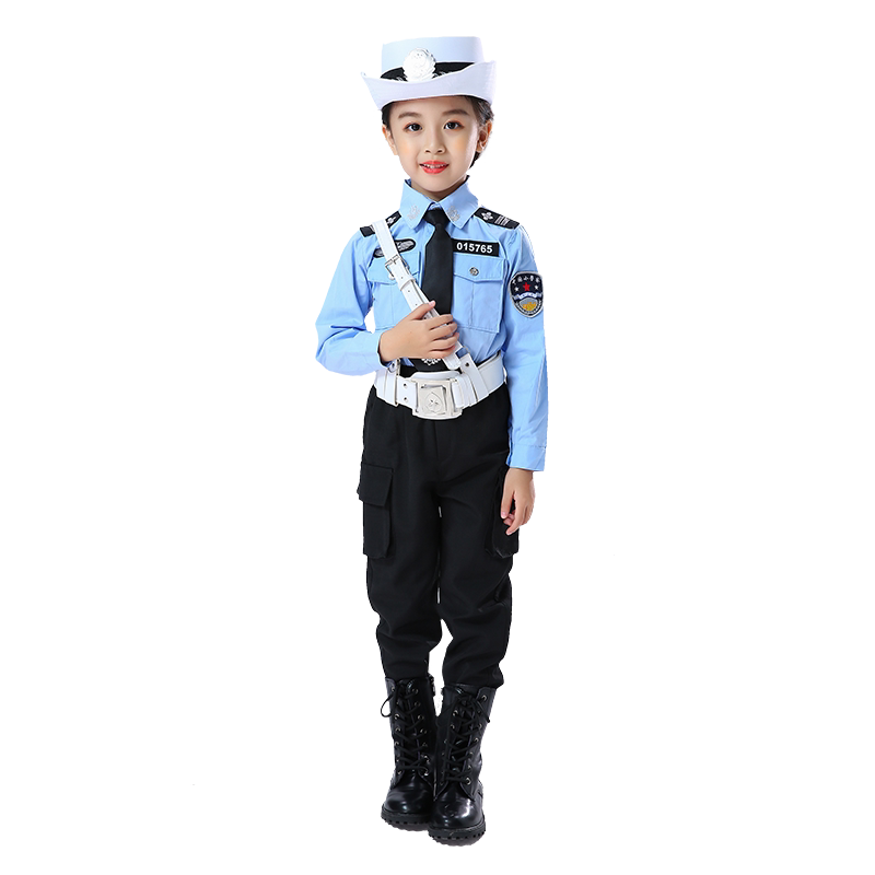 圣诞节儿童警察服公安玩具套装特警服男童小警官服军装交警演出服