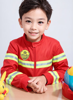 圣诞儿童消防员服装玩具套装水枪灭火器（不喷水）幼儿园职业角色