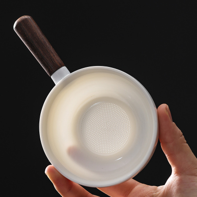 茶漏茶滤羊脂玉白瓷茶叶过滤网泡茶神器公道杯一体滤茶器茶具配件