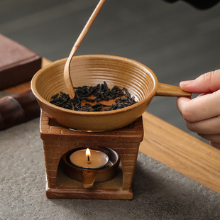 陶瓷烤茶炉日式家用茶叶提香器老段烧焙茶醒茶器烘茶蜡烛炒茶炒米