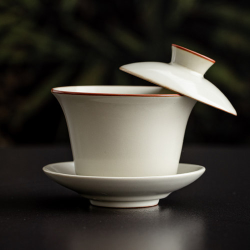 可悬停三才盖碗单个泡茶碗不烫手茶功夫茶具高档汝窑家用陶瓷茶杯