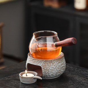 温茶炉蜡烛加热烛火陶瓷温酒器底座日式轻奢暖茶煮茶花茶茶道配件