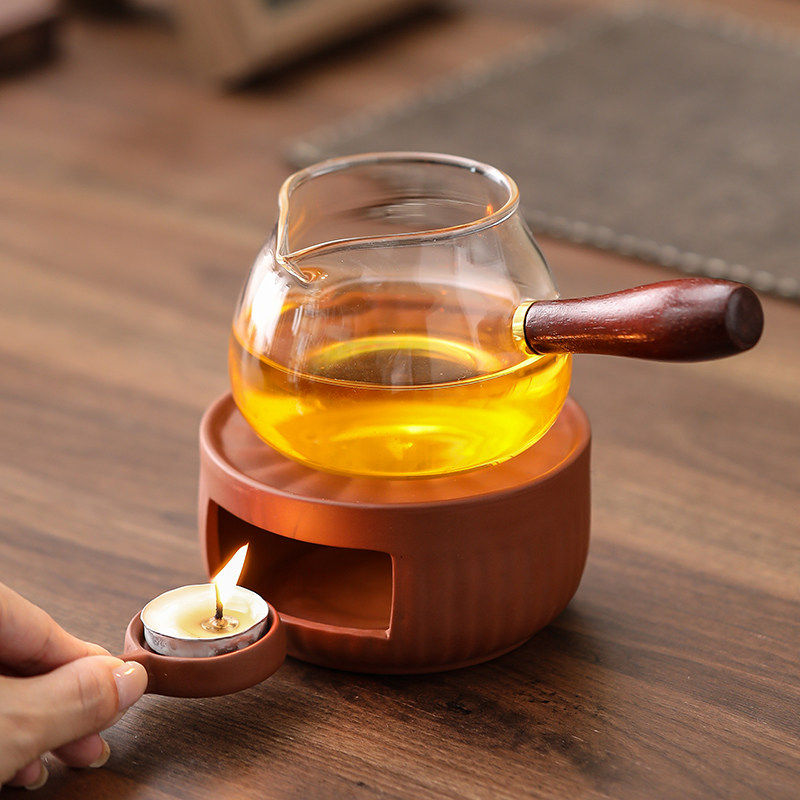 温茶炉花茶壶蜡烛煮茶炉陶瓷底座加热炉保温明火烤橘子煮茶器烛火
