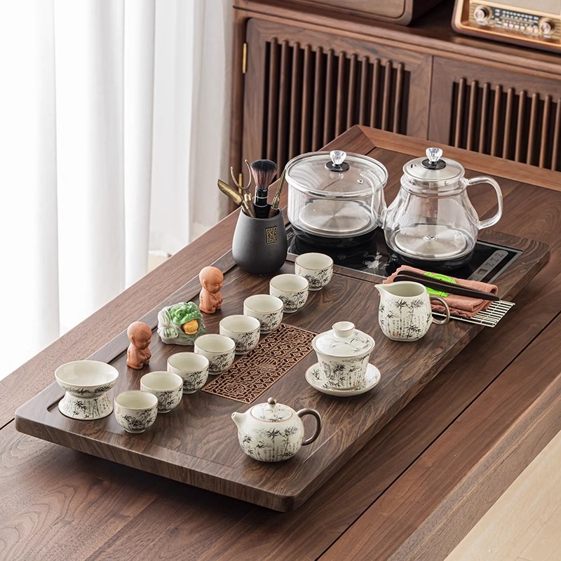 高档整套全自动功夫茶具套装家用客厅茶盘四合一烧水壶炉茶海茶台