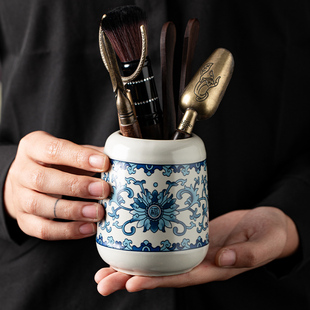 汝窑茶道筒瓶子六君子功夫茶具茶道零配泡茶工具大全茶夹茶勺笔刷