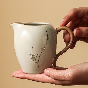 手工锔钉汝窑公道杯陶瓷分茶器茶漏功夫茶具配件家用茶海泡茶茶具