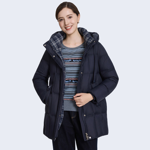 赏心岁月中年妈妈羽绒服中长款加厚保暖冬装外套宽松大码妈妈装