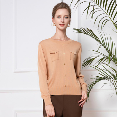 赏心岁月长袖套头针织衫莱赛尔