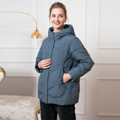 赏心岁月中老年女装 加厚保暖外套 连帽羽绒服宽松大码 妈妈冬装 新款