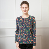 妈妈装 洋气印花宽松大码 妈妈羊毛兔毛针织开衫 赏心岁月中老年女装