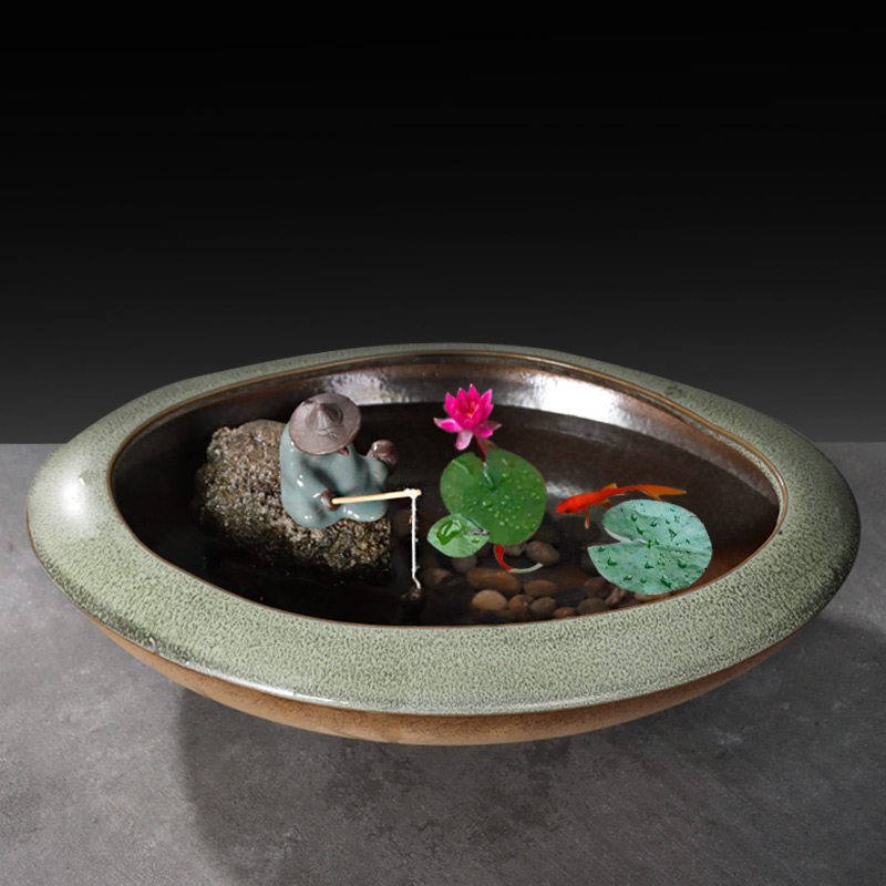 铜钱草水培花盆陶瓷大号特价清仓多肉盆栽盆创意水养绿萝水仙碗莲