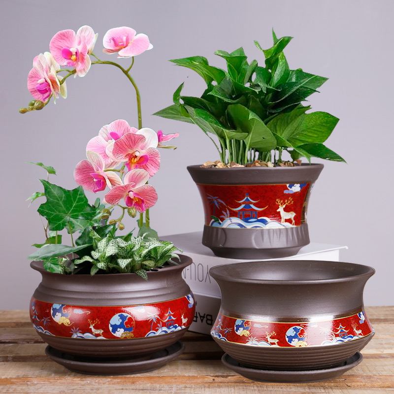 多肉简约花盆陶瓷植物盆栽