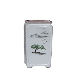 文竹花盆陶瓷多肉绿植蝴蝶兰盆栽盆青瓷手绘中国风紫砂盆新款花盆