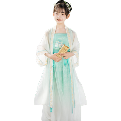 乌扣.清音女童汉服宋制套装春季