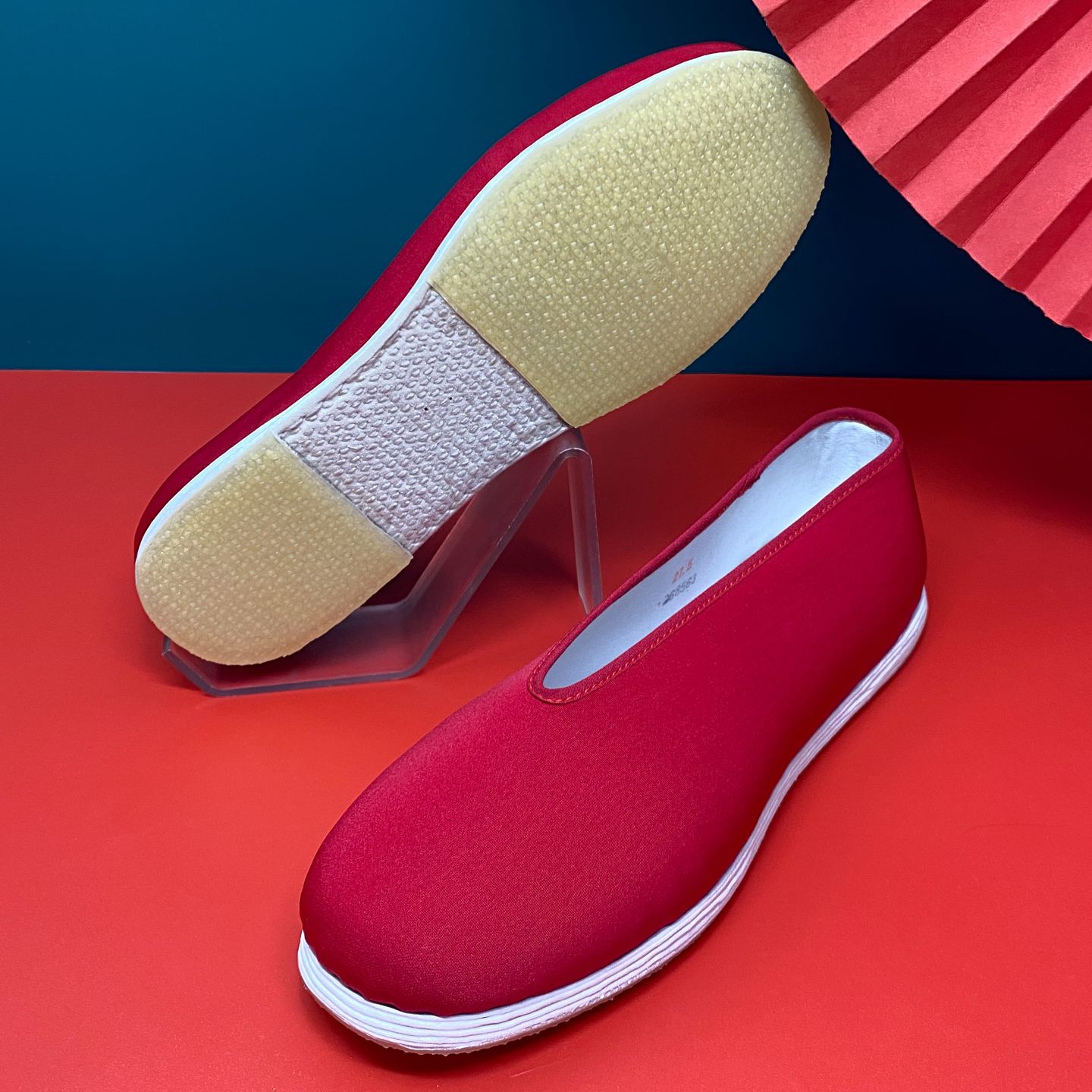 步隆升老北京布鞋男本命年红色手工加密千层底礼小元口布鞋婚鞋