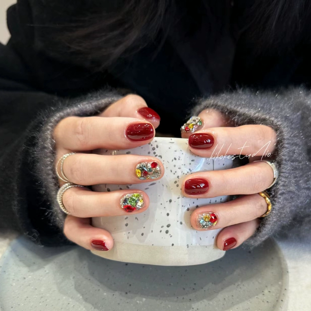 穿戴甲A货戒指冰飘花翡翠蛋面环