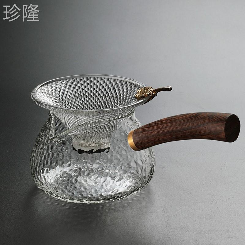 玻璃公道杯茶滤一体茶漏过滤器功夫茶具配件小青柑茶叶泡茶过滤网