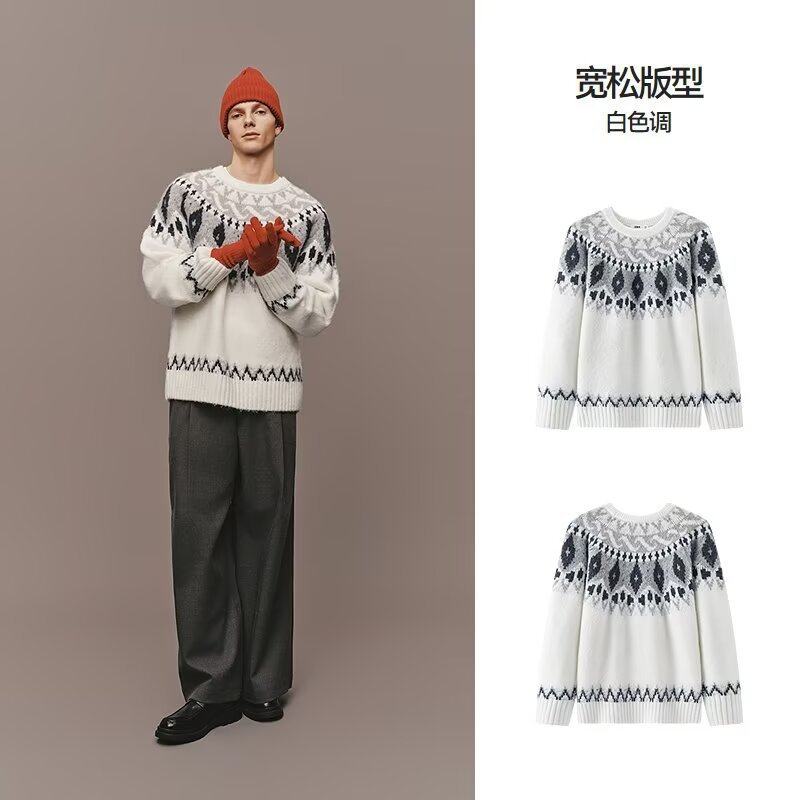 王安宇同款圆领套头毛衣外套女秋冬季新款高级感韩系圣诞针织上衣