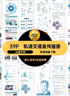 39P轨道交通宣传画册封面模板手册地铁内页轻轨公司AIAi源文件