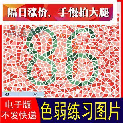 色弱色盲测试图练习图色觉检测素材图普测试卡红绿全套图册电子版
