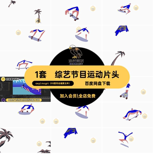 10秒动画卡通滑板运动体育人物综艺节目logo片头AEPR源文件模板