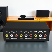 迈拓维矩 231AV AV音视频切换器2口4口 2进1出AV莲花共享器1进4出分配器红白黄RCA三莲花DVD接电视机