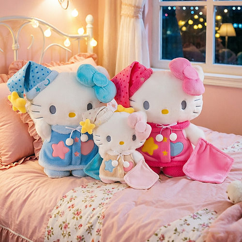 新款helloKitty晚安睡衣KT猫毛绒玩具玩偶凯蒂猫公仔超大抓机兑换