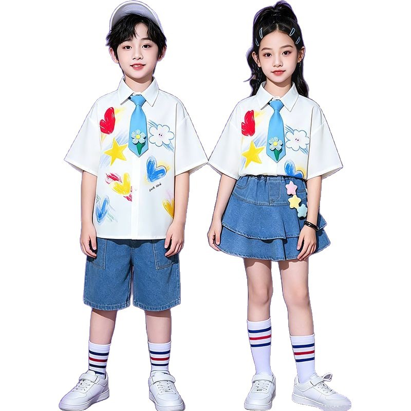 六一儿童啦啦操演出服小学生运动会合唱班服幼儿男女童舞蹈表演服