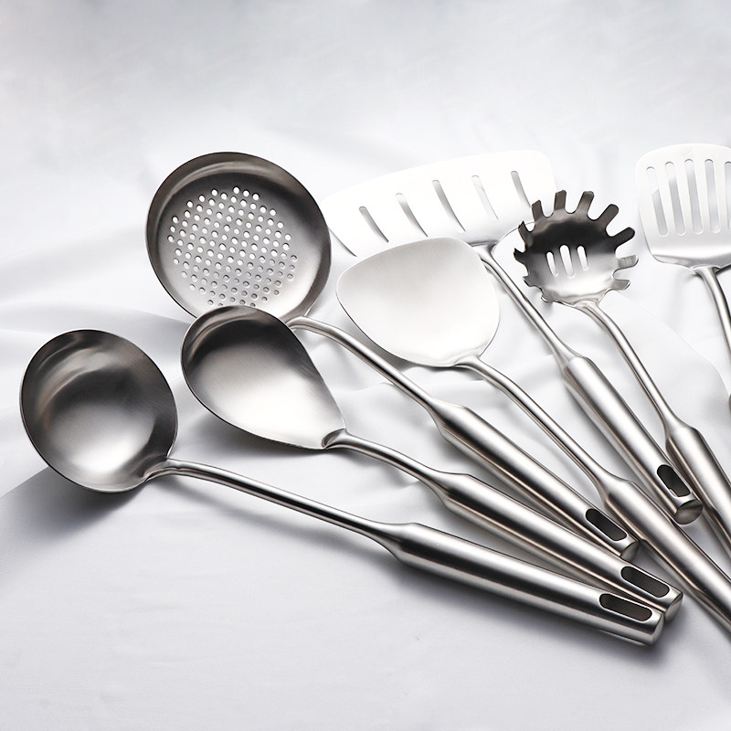 cookone304不锈钢锅铲家用炒菜铲子汤勺煎铲鱼铲漏勺一体长柄厨具