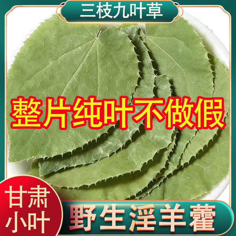 甘肃正品中药材纯野生小叶淫羊藿泡茶水喝仙灵脾淫洋藿霍泡酒整叶