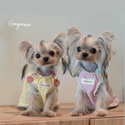纯棉透气GINGERAIN小型犬娃娃衫